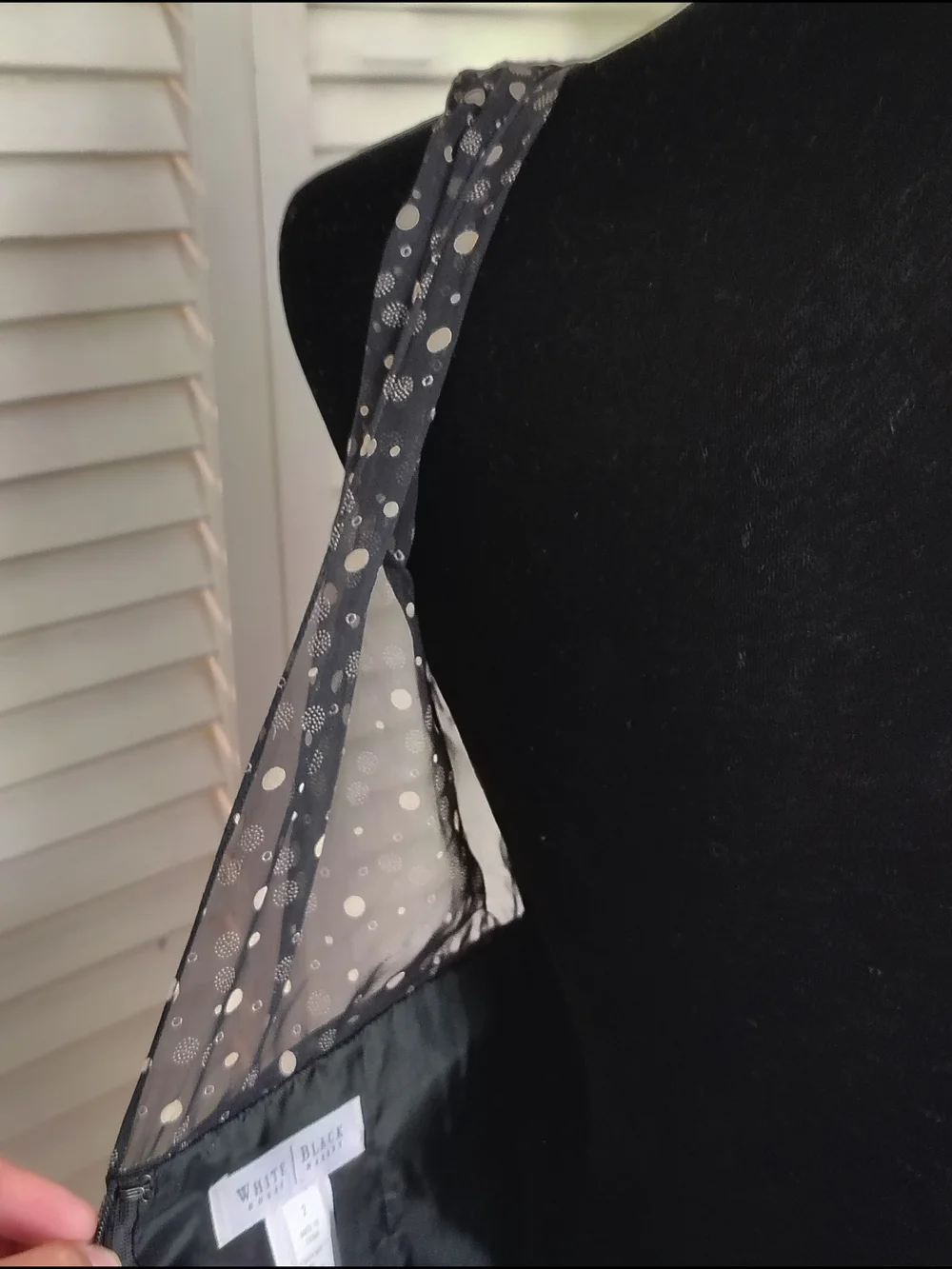 White House Black Market Black Polka Dot Silk Midi Dress Size 2 – Like New - Picture 14 of 16